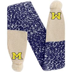 Шарф FOCO Michigan Wolverines Confetti с помпоном Unbranded