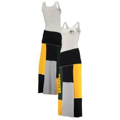 Женское платье макси без рукавов Green Bay Packers Refried Apparel серого цвета Unbranded