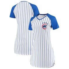 Женская ночная рубашка в тонкую полоску Concepts Sport White Chicago Cubs Vigor Unbranded