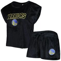 Женский комплект для сна, черная футболка Golden State Warriors Intermission и шорты Concepts Sport Unbranded
