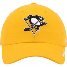 Женская регулируемая кепка &apos;47 Gold Pittsburgh Penguins Team Miata Clean Up Unbranded