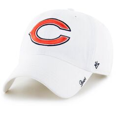 Женская регулируемая кепка с логотипом White Chicago Bears &apos;47 Miata Clean Up Unbranded