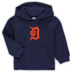 Темно-синий флисовый пуловер с капюшоном с логотипом Detroit Tigers Team для малышей Outerstuff
