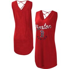 Женское пляжное платье G-III 4Her от Carl Banks Red Boston Red Sox Game Time Slub Beach с v-образным вырезом G-III