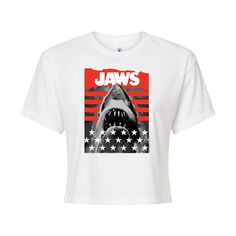 Укороченная футболка со звездами и полосками Juniors&apos; Jaws Licensed Character, белый