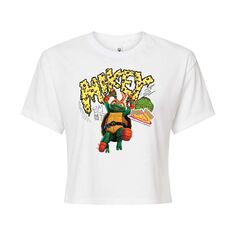 Укороченная футболка с рисунком «Черепашки-ниндзя» для юниоров Mutant Mayhem Mikey Licensed Character, белый