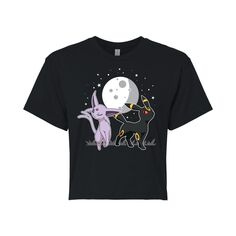 Укороченная футболка с рисунком Pokémon Espeon Umbreon для юниоров Licensed Character