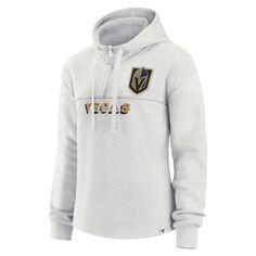 Женская худи Fanatics с фирменным логотипом Ash Vegas Golden Knights True Classics Legacy с молнией четверть четверти Fanatics