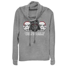Праздничный пуловер с воротником-хомутом из «Звездных войн» для юниоров «Дарт Вейдер» «Меня беспокоит отсутствие твоего веселья» Star Wars