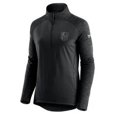 Женская фирменная черная/темно-угольная куртка Fanatics Vegas Golden Knights Authentic Pro Travel &amp; Training с молнией на четверть длины реглан Fanatics