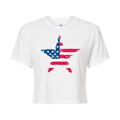 Укороченная футболка со звездами для юниоров с американским флагом Licensed Character