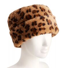 Женская шляпа-клош с манжетами из искусственного меха Nine West с леопардовым принтом Nine West