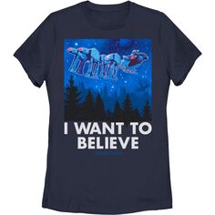Детская футболка с рисунком «Звездные войны: Санта-Вейдер и летающие имперские ходоки» Star Wars, темно-синий