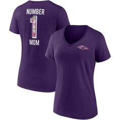 Фиолетовая женская футболка Fanatics с v-образным вырезом и логотипом Baltimore Ravens Team ко Дню матери Fanatics