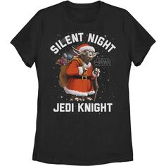 Детская футболка с рисунком Star Wars Silent Knight Yoda Holiday Star Wars, черный