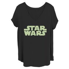 Зеленая футболка с v-образным вырезом и графическим логотипом Juniors&apos; Plus Star Wars Licensed Character