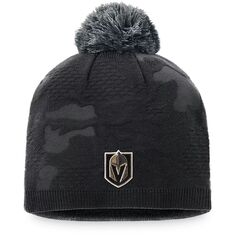 Женская шапка Fanatics черного/серого цвета с помпоном для раздевалки Vegas Golden Knights Authentic Pro Team Fanatics