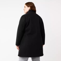 Пальто в стиле «автомобиль» из искусственной шерсти больших размеров Nine West Nine West, черный
