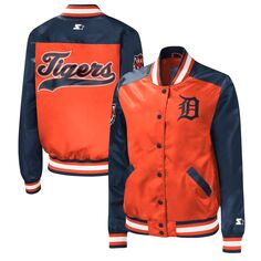 Женская стартовая оранжевая куртка на кнопках Detroit Tigers The Legend Starter