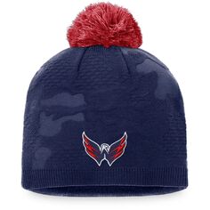 Женская шапка Fanatics темно-синего/красного цвета с помпоном для раздевалки команды Washington Capitals Authentic Pro Team Fanatics