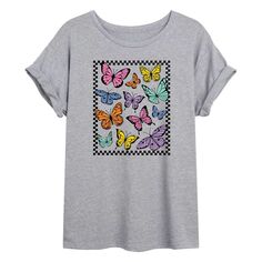 Детская струящаяся футболка в клетку с бабочками Licensed Character