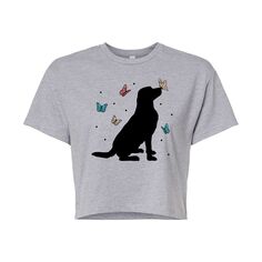 Укороченная футболка с рисунком собаки и бабочки для юниоров Licensed Character