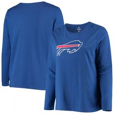 Женская футболка с длинным рукавом и логотипом Fanatics Royal Buffalo Bills размера плюс Fanatics