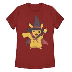 Детская шляпа ведьмы с изображением покемона Пикачу, футболка со звездной палочкой и Хэллоуином Licensed Character