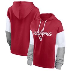 Женский пуловер с капюшоном и цветными блоками Fanatics Crimson Oklahoma Earlys Play It Safe Fanatics