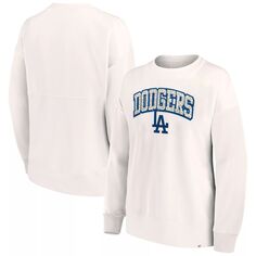 Женский пуловер с леопардовым принтом Fanatics кремового цвета Los Angeles Dodgers Fanatics