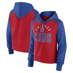 Женский пуловер с капюшоном Fanatics Royal/Red Chicago Cubs Pop Fly Fanatics