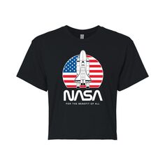 Укороченная футболка с рисунком NASA для юниоров и флагом США Licensed Character