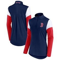 Женская фирменная темно-синяя/красная куртка Boston Red Sox с молнией на четверть Fanatics