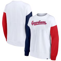 Белый женский пуловер с логотипом Fanatics Cleveland Guardians Series Fanatics
