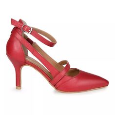 Женские туфли на каблуке Vallerie из натуральной кожи Journee Collection Journee Signature, красный