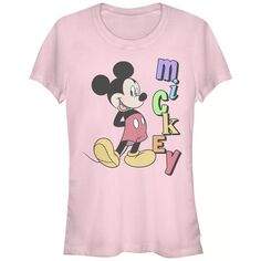 Детская стоячая футболка с вертикальным радужным именем Disney&apos;s Микки Маус приталенного кроя Licensed Character