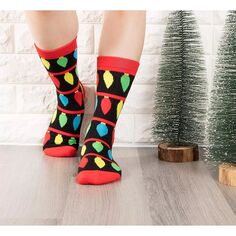 2 пары носков для рождественской елки для взрослых женщин, подарки для рождественской вечеринки, унисекс, один размер Toe-Tally Sox