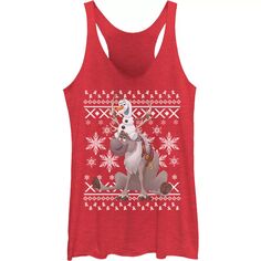 Юниорский свитер Disney Frozen Olaf Sven Riding Antlers Ugly Sweater Graphic Tank Licensed Character
