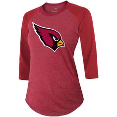 Женская футболка Fanatics с фирменным логотипом Kyler Murray Cardinal Arizona Cardinals, имя и номер игрока, футболка тройного реглан с рукавами 3/4 Majestic