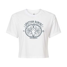 Укороченная футболка с черепом для юниоров Yellowstone Dutton Ranch Licensed Character