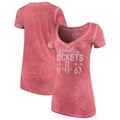 Красная женская футболка Majestic Threads Houston Rockets City Over Pop Premium с v-образным вырезом Majestic
