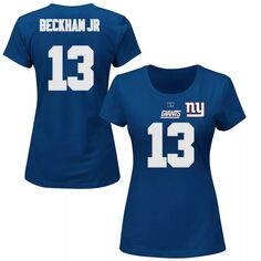 Женская футболка Majestic Odell Beckham Jr. Royal New York Giants размера плюс Fair Catch с именем и номером Majestic