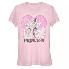 Облегающая футболка Disney&apos;s Juniors Disney Princess с сердечком Licensed Character