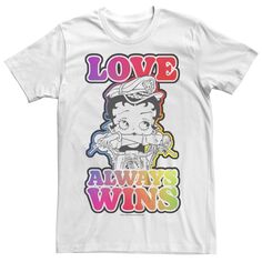 Футболка с рисунком бойфренда Betty Boop Pride Love Always Wins для юниоров Licensed Character