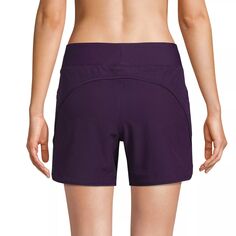 Женские быстросохнущие шорты для плавания с эластичной резинкой на талии длиной 5 дюймов, пышной формы, Lands End Lands&apos; End, черный