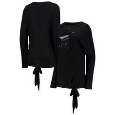 Черная женская футболка-туника с длинными рукавами Majestic Threads Miami Marlins Hacci Majestic