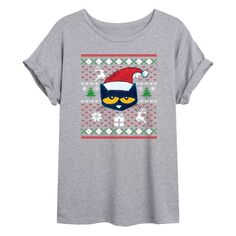 Детская футболка большого размера с рисунком Pete The Cat Ugly Christmas Licensed Character