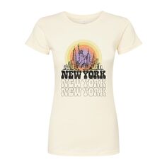 Юниорская футболка New York с винтажным приталенным рисунком и рисунком Licensed Character, бежевый