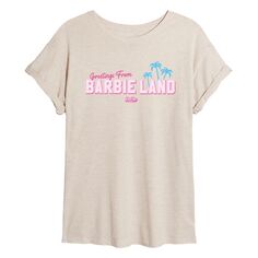 Детская футболка Barbie: The Movie Greetings Barbie Land с графическим рисунком Licensed Character, бежевый