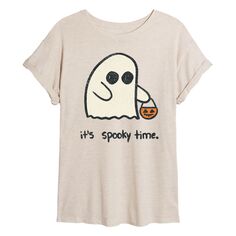Струящаяся футболка «Its Spooky Time» для юниоров Licensed Character, бежевый